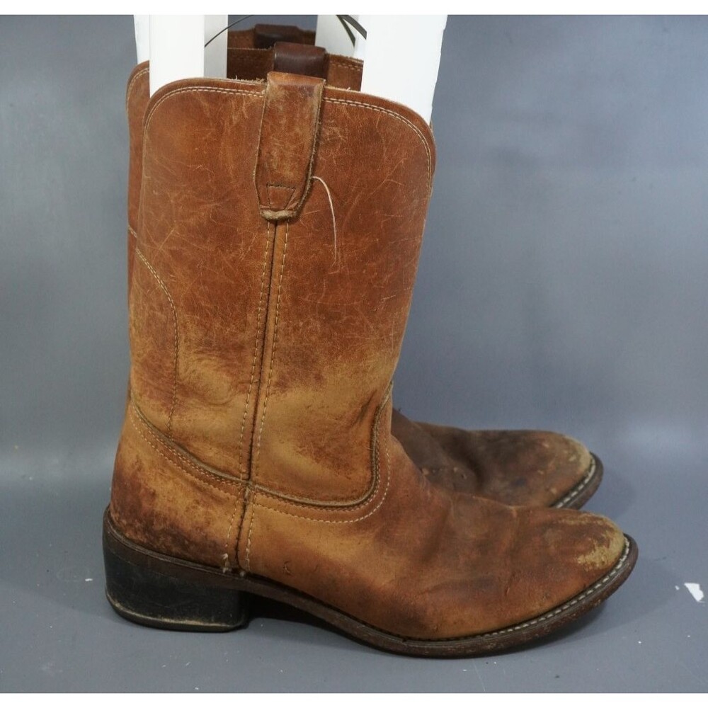 Vintage Red Wing Pecos Brown Leather Cowboy Roper Boots Men’s Size 9 D Cork Sole